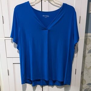 Women's Short Sleeve V-Neck Top - Royal Blue